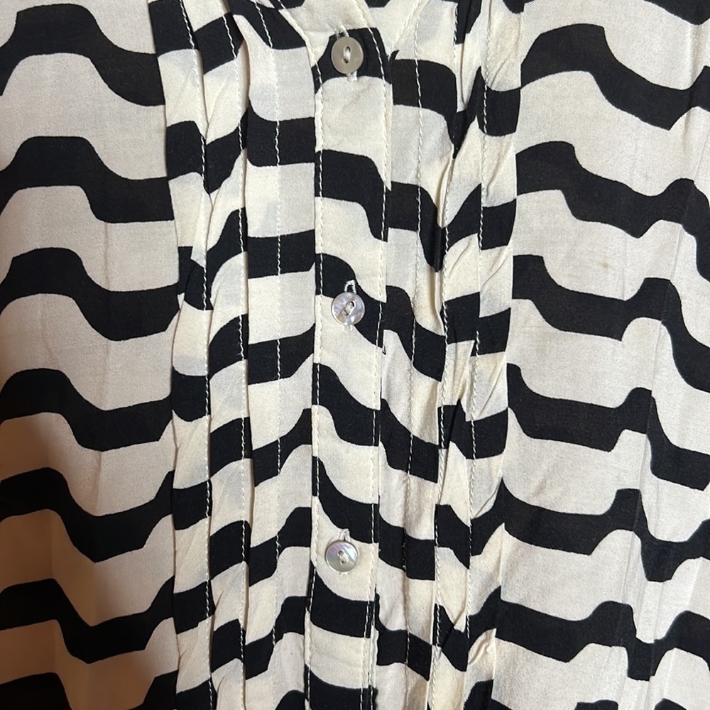 Anthropologie Isabella Sinclair Tunic Shirt Black White Size XS - Picture 2 of 8